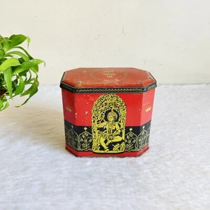 1950s Vintage Mudis Crown Tea Advertising Tin Box Decorative Collectible TB1663 - Picture 1 of 8