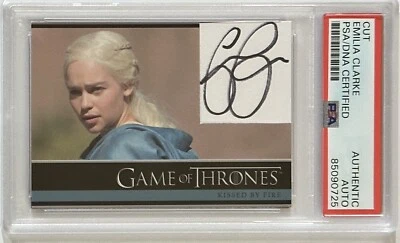 GAME OF THRONES EMILIA CLARKE RITTENHOUSE CARD CUT AUTOGRAPH PSA DNA COA SIGNED - Image 1 of 2