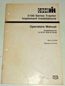 Case IH 5100 Series Tractor "Implement Installations" Operators Manual Original!