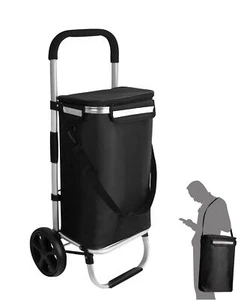 Einkaufstrolley Einkaufsroller Einkaufswagen klappbar Tragetasche mit Kühlfach - Bild 1 von 8