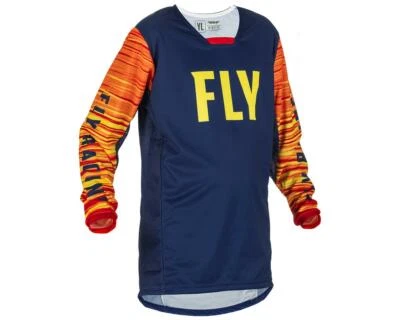 Camiseta Fly Racing Youth Kinetic Wave (Marinha/Amarela/Vermelha) - Imagem 1 de 2
