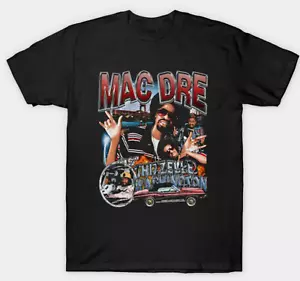 Mac Dre Short Sleeve T shirt Mens Size S-3XL Black Fan Art Bay Area Music - Picture 1 of 2