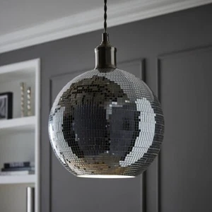 Pantalla Sombra de luz Plata Disco Bola Techo Colgante Fácil Ajuste Fiesta Hogar Luz - Imagen 1 de 9