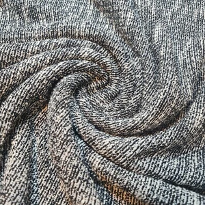 Black White Salt Pepper Viscose Tweed Dress Craft Stretch Fabric By Meter 58" - Picture 1 of 3