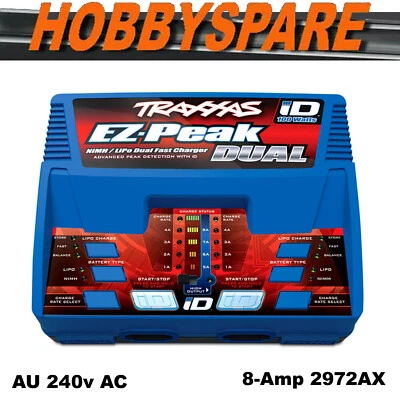 NEW TRAXXAS EZ PEAK DUAL OUTPUT 8A 100W RC NIMH LIPO iD BATTERY CHARGER 2972AX - image 1 of 4