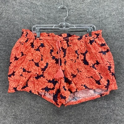 Pantalones Cortos Ingrid & Isabel Mujer M Medianos Naranja Floral Tiro Alto Cordón Rayón Foto 1 de 4