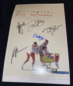 Will Smith signed King Richard poster photo cast x5 Saniyya Sidney tennis Demi - Picture 1 of 1