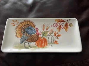 New MAXCERA THANKSGIVING TURKEYs  SERVING  11” PLATTER TRAY - Picture 1 of 3