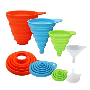 4 Sizes Kitchen Funnel Set, Grade Silicone Collapsible Funnel, Funnels for Kitc - Picture 1 of 12