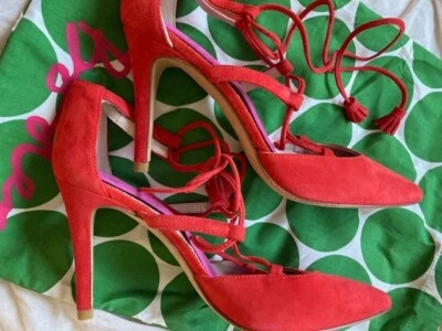 Boden Strappy Red Suede Shoes size 5 (37)  - Image 1 of 4