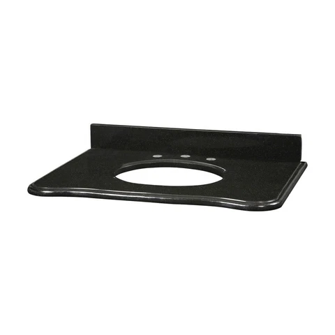 37 Inch Stone Top for Oval Undermount Sink-Black Finish - Bathroom - Sink Cover