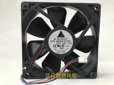 Delta WFB1212H 12025 DC12V 0.45A 12CM 3-Pin Mute Cooling Fan - Image 1 of 4