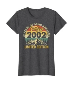 NEW Women’s Large 21 Year Old Vintage 2002 Limited Edition 21st Birthday T-Shirt - Picture 1 of 7