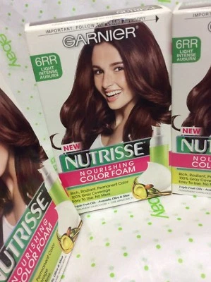 3 X Garnier Nutrisse Color Nutritivo Espuma 6RR Color de Cabello Castaño Rojizo Claro Intenso Foto 1 de 4