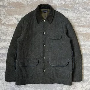 APC Tweed Wool Barn Field Chore Hunting Cruiser Jacket Forest Green Large - Bild 1 von 11
