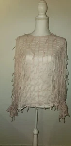 Klischee rosa transparente Bluse Größe L - Bild 1 von 5