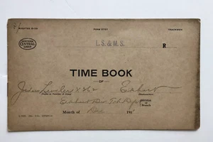 ANTIQUE NEW YORK CENTRAL LINES RAILROAD TIME BOOK L.S. & M.S. 1911 FORM - Picture 1 of 4