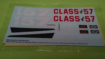 1957 Chevy Bel Air 1/25 waterslide decal sheet class of 57 bowtie license plate - Image 1 of 2