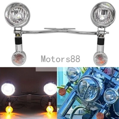 Front Passing Turn Signal Lights Bar For Yamaha V-Star XVS 250 650 950 1100 1300 - Image 1 of 4