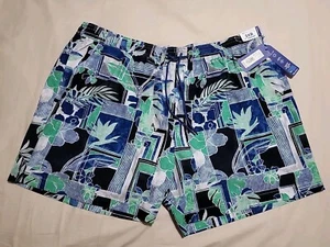 Caribbean Men's Big And Tall 6" Inseam Floral Swim Wear Shorts 3XB With Pockets - Picture 1 of 6
