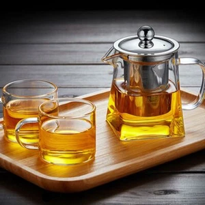 350/550/750/950ML Heat Resistant Glass Teapot w/ Strainer Filter Infuser Tea Pot - Picture 1 of 10
