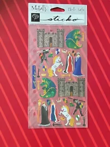 NEW MIDEVIL KNIGHT CASTLE DRAGON STICKERS BY STICKO -- FREE SHIPPING - Picture 1 of 3