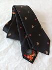 Paul Smith Black Silk Tie, Floral Rabbit 6cm Blade Width Made Italy NEW