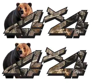 (2 Pack!) 4x4 Bear Camo Decal Chevy Silverado GMC Dodge Ram Ford Sierra truck - Picture 1 of 2