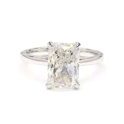 Lab Grown 1.06 Ct Radiant Cut E VS2 CVD Diamond Ring Solitaire 14k White Gold - Image 1 of 4