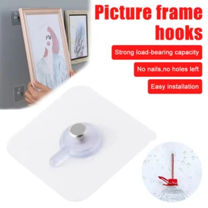 60-Pack Seamless Self-Adhesive Hook - Punch-Free Wall Hanger, Nail Screw Sticker - Picture 1 of 23