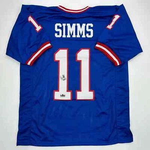 Facsimile Autographed Phil Simms New York Blue Reprint Jersey Size Men's XL - Picture 1 of 4