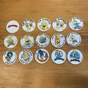 The Simpsons Pog Set Of 15 1994 Vintage Slammer Milk Caps - Bild 1 von 4