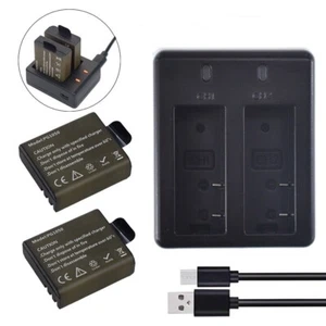 2 x 1050mAh Battery +USB Charger for AKASO EK7000 / EK7000 pro / EK7000 plus - Picture 1 of 10