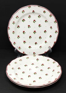 Johnson Brothers England Set of 3 Dinner Plates BONJOUR Red Tulips 9-5/8" - Picture 1 of 6