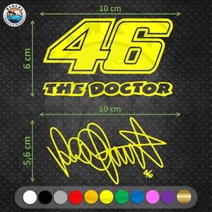 2x Pegatinas Valentino Rossi numero 46 The Doctor Firma Autógrafo Adesivi Decal - Imagen 1 de 18