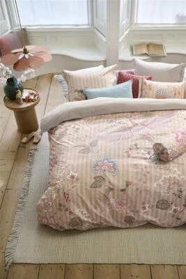 Biancheria da letto PIP Studio Percalle 135x200 Buenas Noches sabbia uccellini fiori reversibile - Immagine 1 di 4