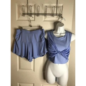 Free People Movement Women's Plot Twist 2-Pc Set Blue NEW ~ Size L - Picture 1 of 8