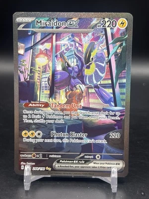 Pokemon Miraidon EX 244/198 Sv01: Conjunto Base Ilustração Especial Raro Inglês Quase Perfeito - Imagem 1 de 4
