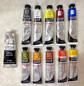 11er Set ~ Daler Rowney Georgian ~ Ölfarbe für Künstler ~ 22 ml & 37 ml ~ EUC! - Bild 1 von 10