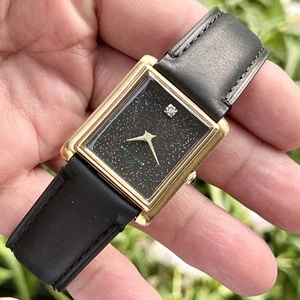 Vintage Longines Wittnauer Men’s Mechanical 27mm Watch Stardust Black Dial RUNS! - Picture 1 of 15