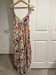 Bohemian Hippie Romper Jumpsuit Pants Pockets Light And Airy Mushrooms Festival - Picture 1 of 11