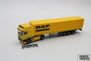 Herpa DAF 95 SSC tarpaulin semi-trailer yellow/gray promotional model "DAF" 1:87 - Picture 1 of 1
