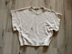 Zara Kurzarmpullover beige gold S cropped - Bild 1 von 2