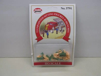 MODEL POWER # 5791~ 72 UNPAINTED SITTING FIGURES W/ BENCHES ~ HO SCALE ~ LOT B - Image 1 of 2