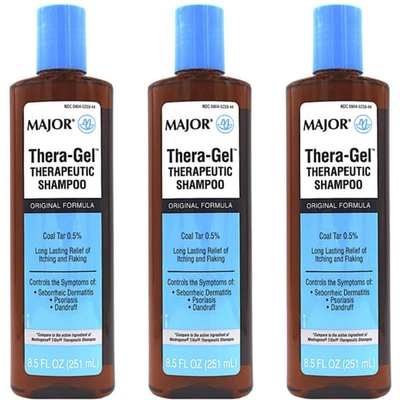 Major Thera-Gel Coal Tar Shampoo - 8.5 fl oz | Neutrogena T-Gel (9-2026) -3 Pack - Image 1 of 4