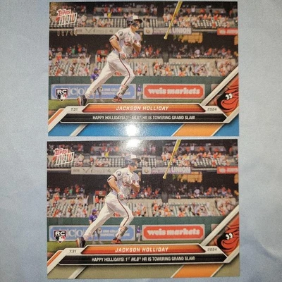 Jackson Holliday 2024 Topps Now #498 Blue Parallel 8/49 Orioles Used - Image 1 of 3