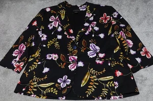 Investments Blazer Jacket Women's Size 18 Button 3/4 Sleeve Shoulder Pad - Picture 1 of 7