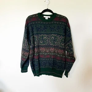 Vintage wool blend paisley patterned sweater men’s XL - Picture 1 of 6