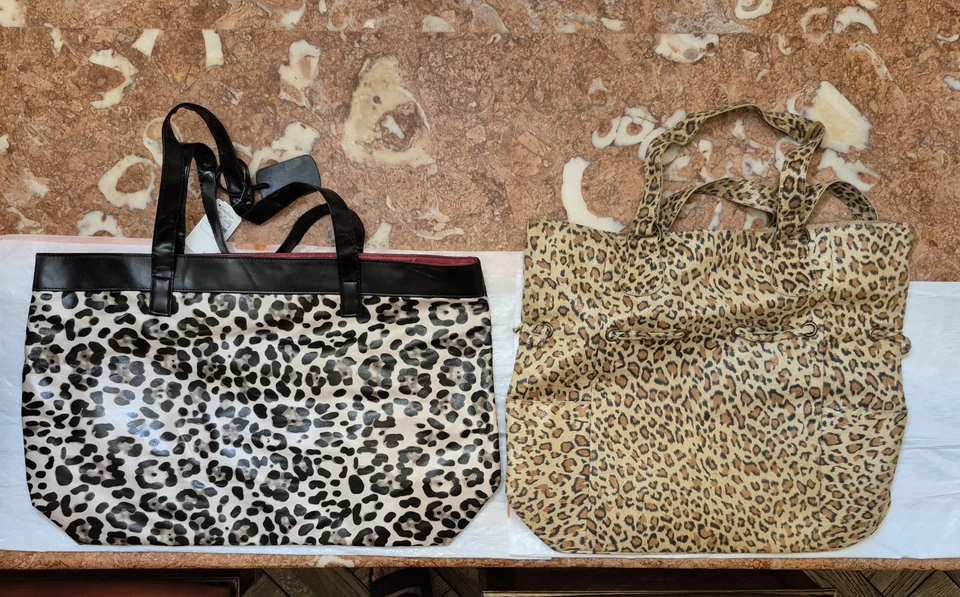 Neiman Marcus Leather Leopard & Suede Cheetah Totes (Lightweight) - Image 1 of 1