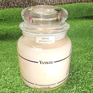 Yankee Candle WHITE CHRISTMAS Black Band 14,5oz Retired Stripe Jar Vintage 80's - Bild 1 von 6